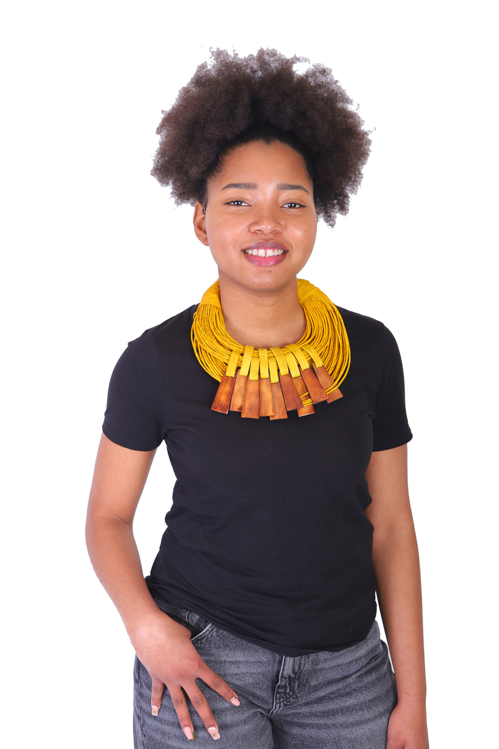Afrikaanse gelaagde leren ketting
