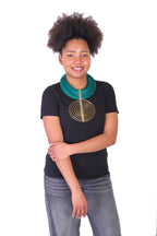 Afrikaanse gelaagde ketting versierd met brons